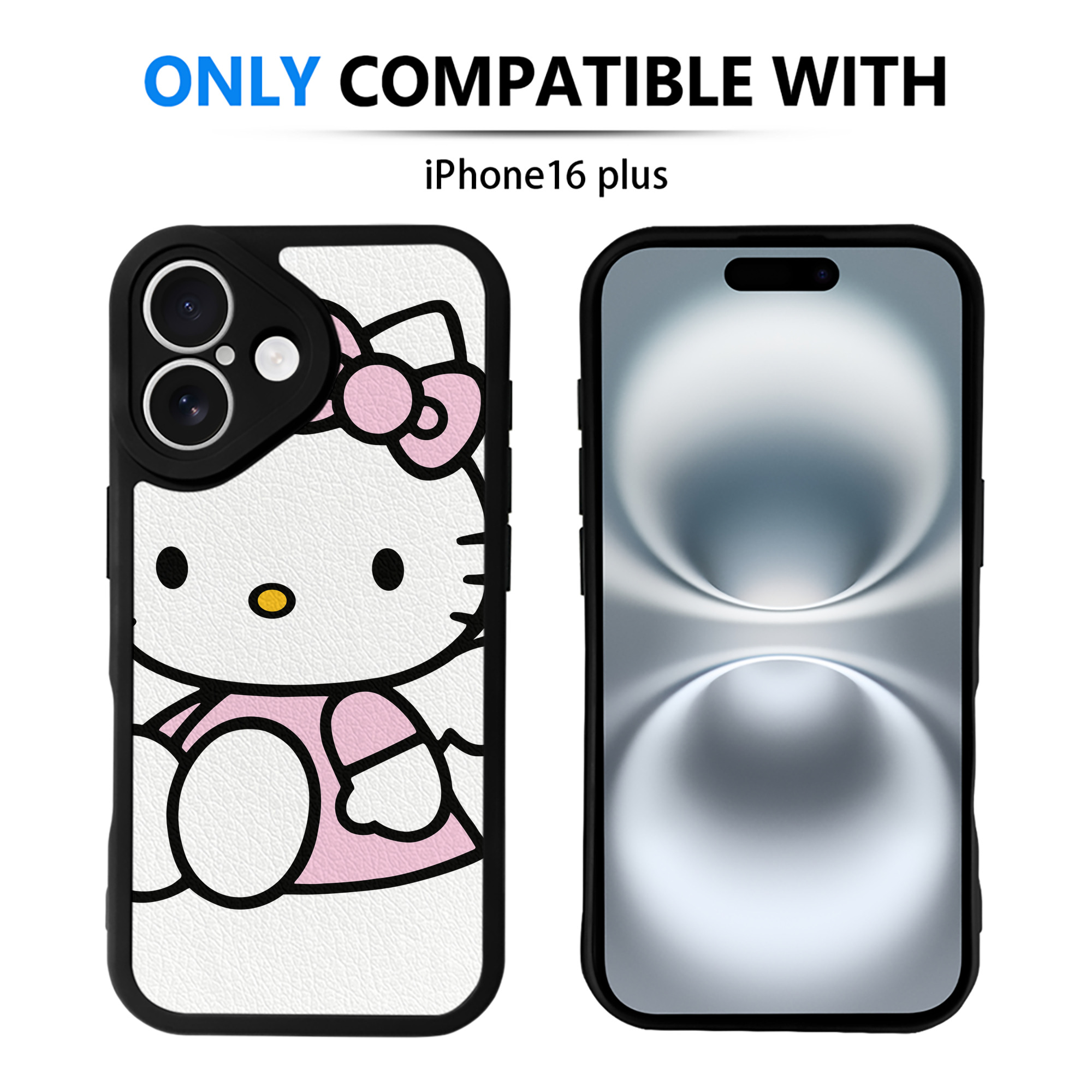 （画像用） Hello Kitty ハローキティ 【iPhone 16シリーズ対応】シリコンスマホケース（レザー調） 材質：シリコン